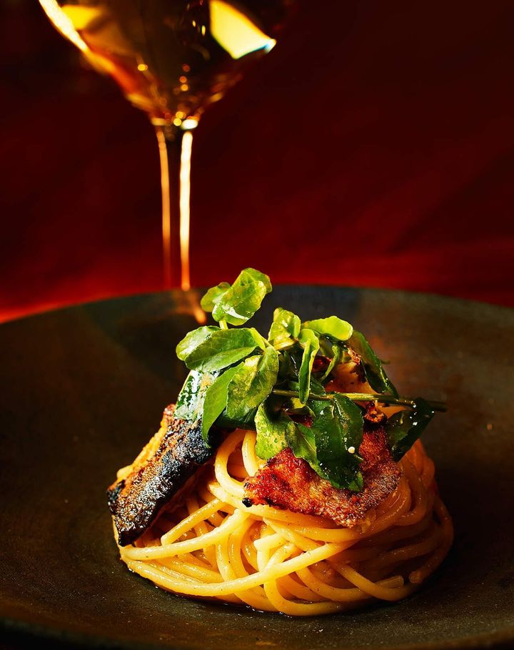 自由が丘『luogo』の「岐阜天然鮎のアーリオ・オーリオ」