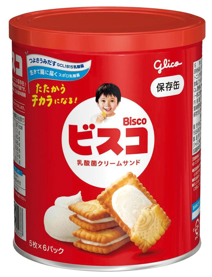 ビスコ（保存缶）￥648／江崎グリコ お客様センター