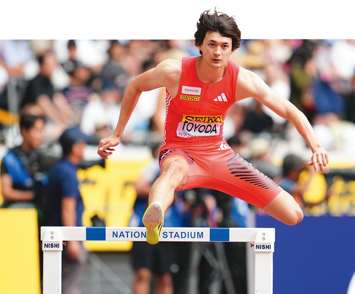 豊田 兼（トヨタ自動車） フランス人の父を持ち、昨年はパリ五輪に出場。195cmの長身とスピードを武器に日本記録を目指している。