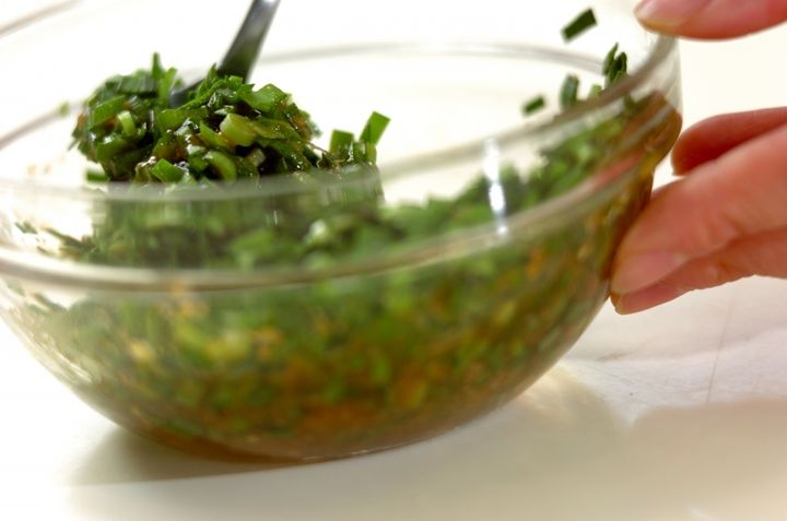 厚揚げのニラみそがけの作り方2