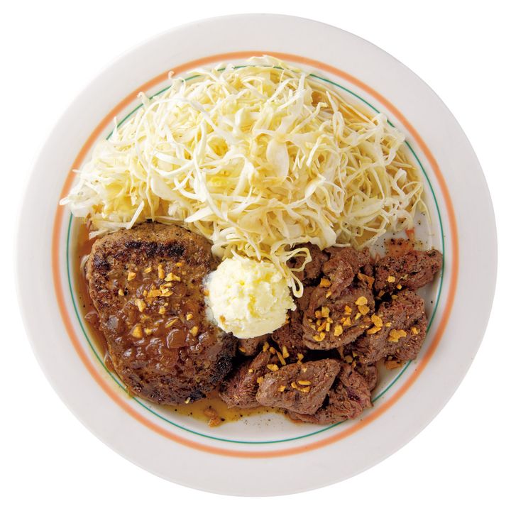 馬ヒレステーキ＆馬肉レアハンバーグ