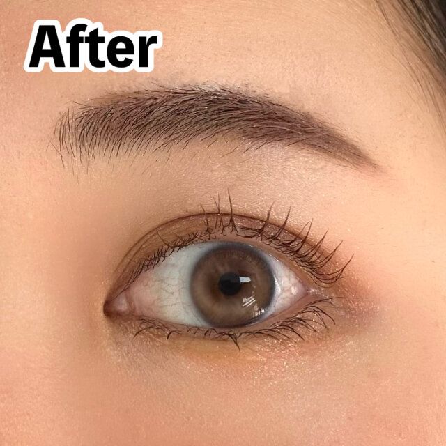 目と眉の距離を縮めるアイブロウメイク After