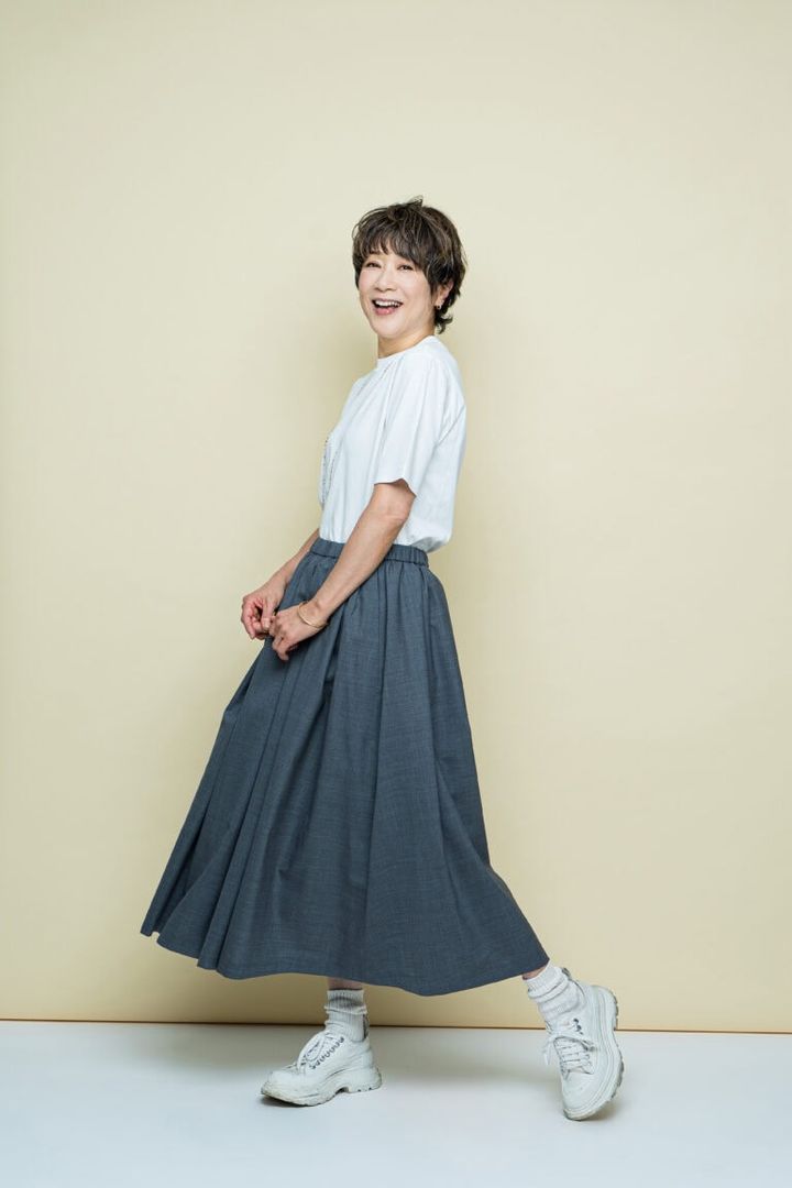 イージーロングギャザースカート ￥46,200／ニュイノワール