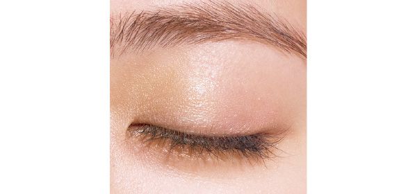 Cをアイホールの目頭〜黒目の範囲にやや濃いめに発色させたら、目尻〜黒目にはDをのせる