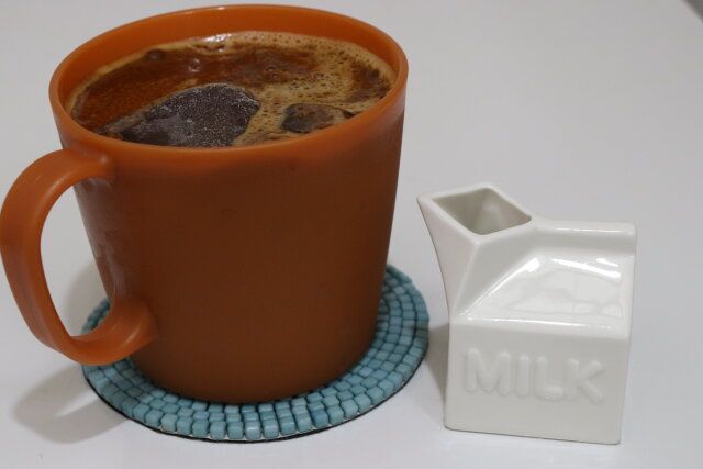 ミルクピッチャー牛乳パック型 使用例