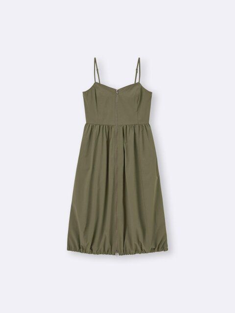 2025gu値下げフロントジップバブルヘムワンピース