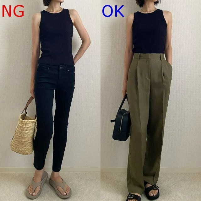 黒アメリカンスリーブNG＆OKコーデ