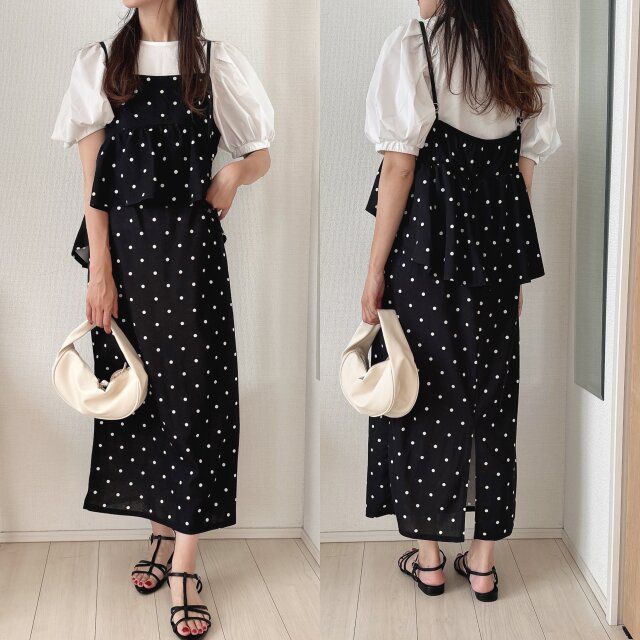 キャミワンピのインナーで可愛く