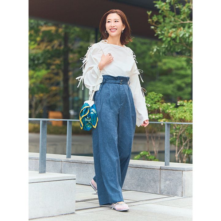 甘コーデが得意な関西ママをSNAP