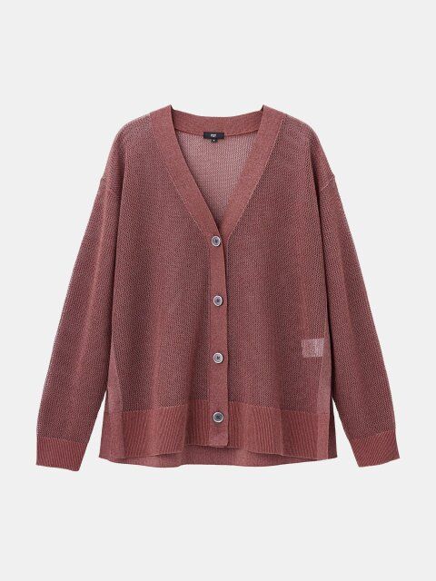 2025plst夏ラメメッシュカーディガン