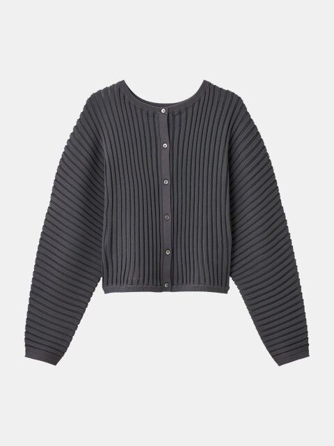 2025plst夏ホールガーメント（R）シアーコンビカーディガン