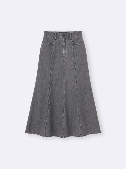 ライトデニムフレアマキシスカート