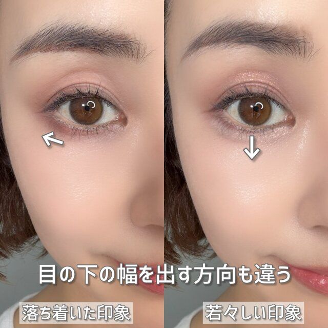 目の下の幅を出す方向