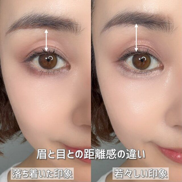 目と眉の距離別の印象のちがい