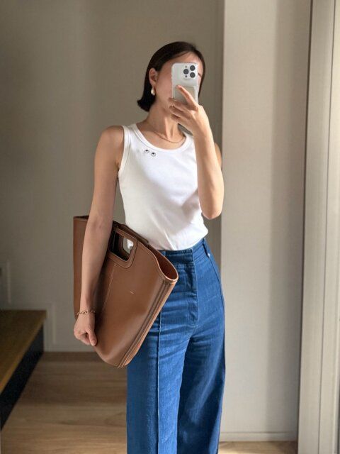 ホワイトスタイル：爽やかデニムコーデ