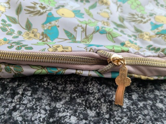 ムーミン圧縮収納ポーチ閉めたところ