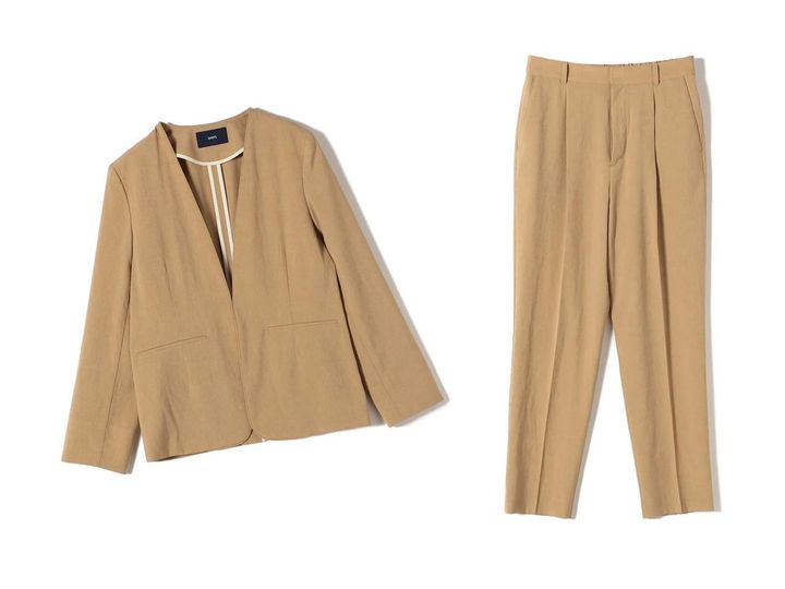 画像: カラーレス ジャケット￥24,200・テーパードパンツ￥16,500（SHIPS） www.shipsltd.co.jp