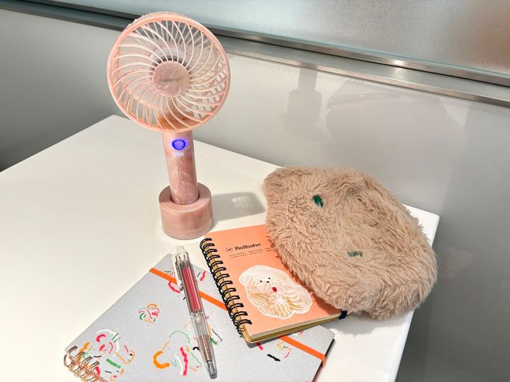 Francfranc フレ ハンディファン シアーマーブル ピンク