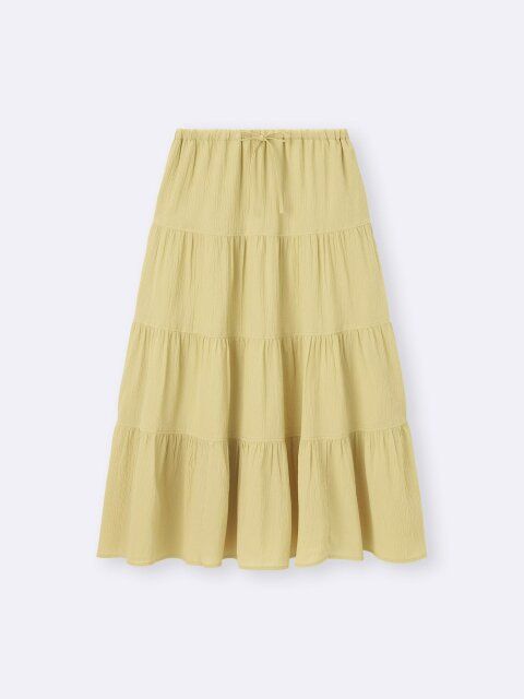 2025夏gu値下げティアードマキシスカート