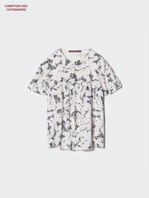 ユニクロのレーヨンプリントブラウス