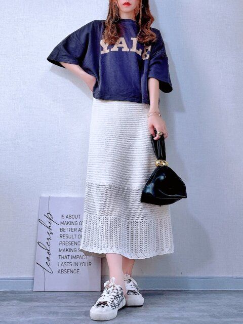 【ロゴスウェット×スカート単体】大人カジュアルで楽ちんコーデ