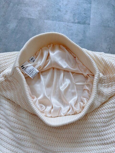GU 透かし編みニットスカート NATURAL ゴムは太くしっかり目