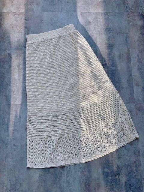 GU 透かし編みニットスカート NATURAL