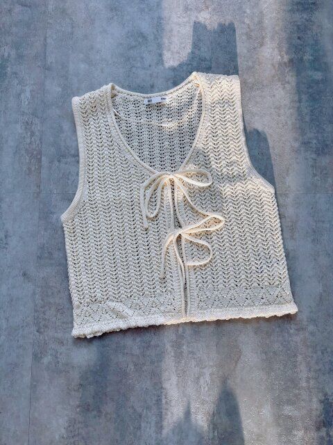 GU 透かし編みニットジレ NATURAL