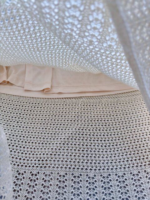 GU 透かし編みニットスカート NATURAL 裏地あり