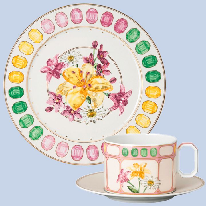 Swarovskiとローゼンタールのコラボプレートとカップ＆ソーサー
