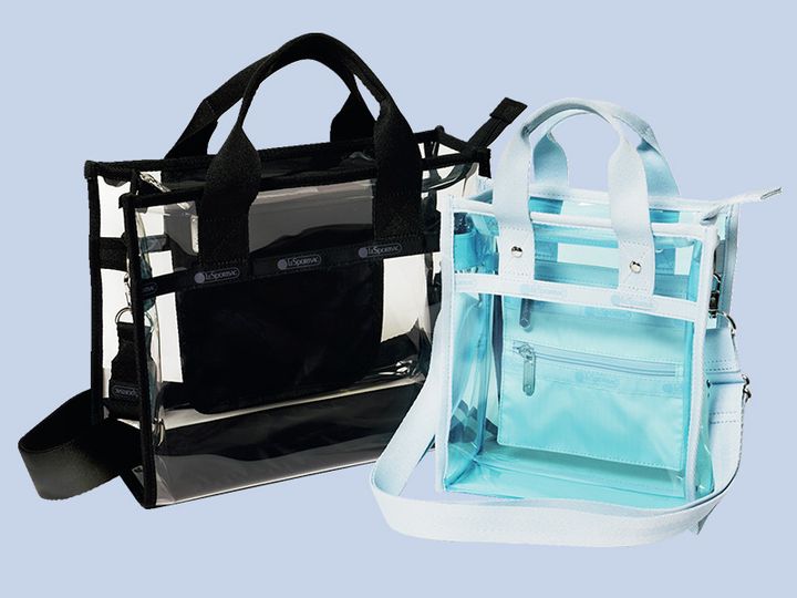 レスポートサックのブラックとブルーのPVCトート