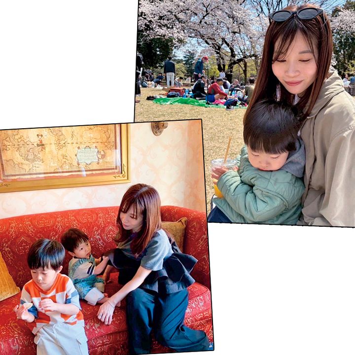 読者が息子2人とお出かけする様子