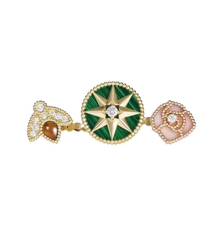 「ローズ デ ヴァン チャーム」ダブルリング（PG×ダイヤモンド×ピンクオパール×タイガーアイ×マラカイト）￥2,300,000