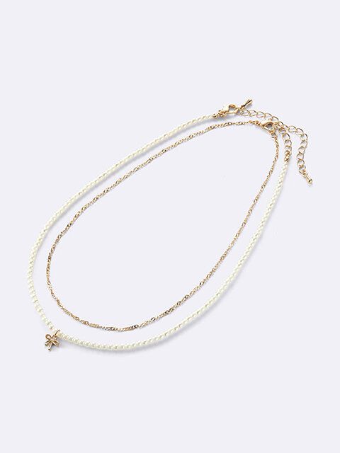 GU モチーフビーズネックレス OFF WHITE