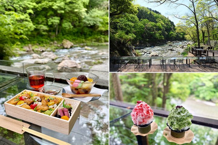 東京・秋川渓谷で癒やしの涼トリップ♪ 瀬音に包まれた「黒茶屋」の庭で天然氷のかき氷＆鳥ちらし弁当を