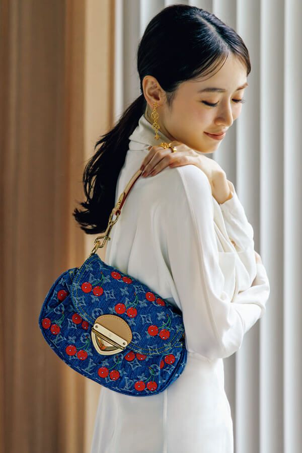 【この夏はチェリーコーデを楽しみたい♪】LV × TMサンダル モノグラムデニム×チェリーで夏コーデの主役に♪【ルイ