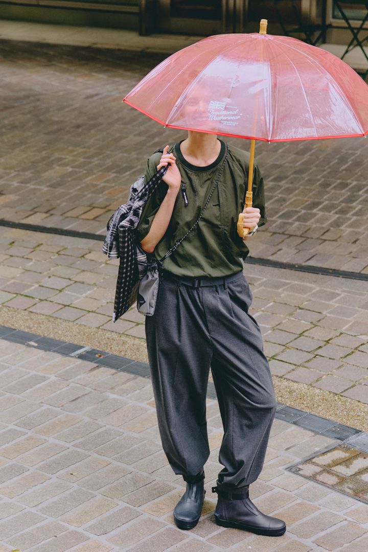 雨予報でも大丈夫！お気に入りの傘やブーツでオシャレに決めたコーデ