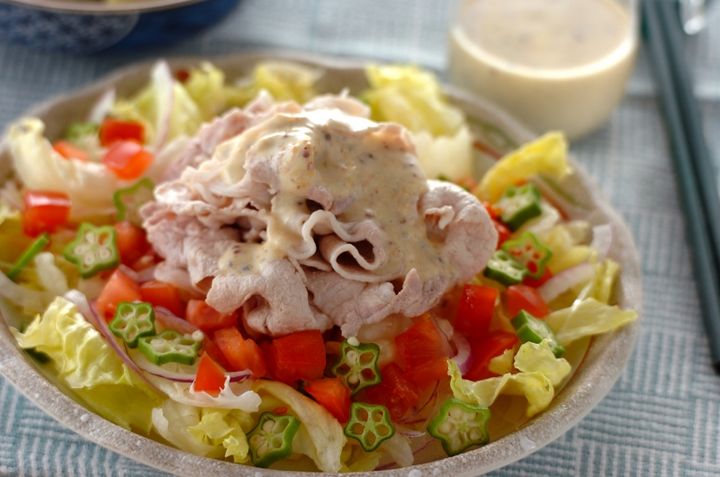 豚肉の冷しゃぶノンオイル豆乳ソース