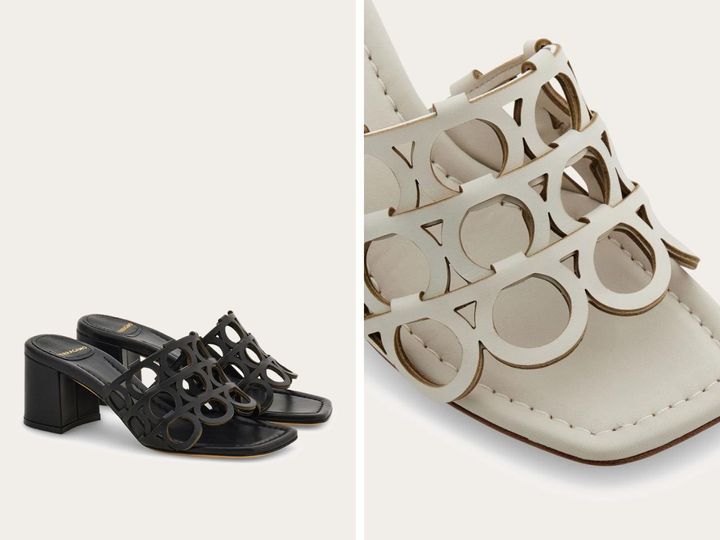 画像: 「サンダル」[ヒール5.5cm]各￥143,000 出典：フェラガモ