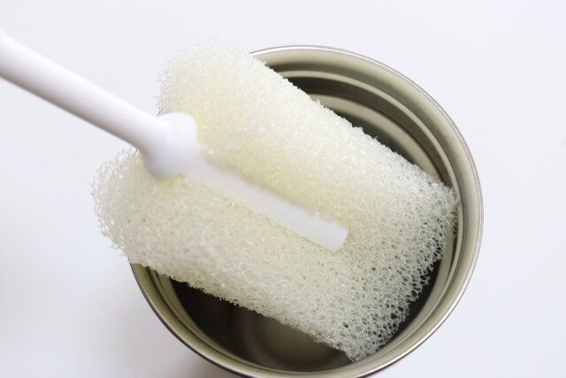 ダイソー 折りたためるボトル洗いスポンジ 使用例