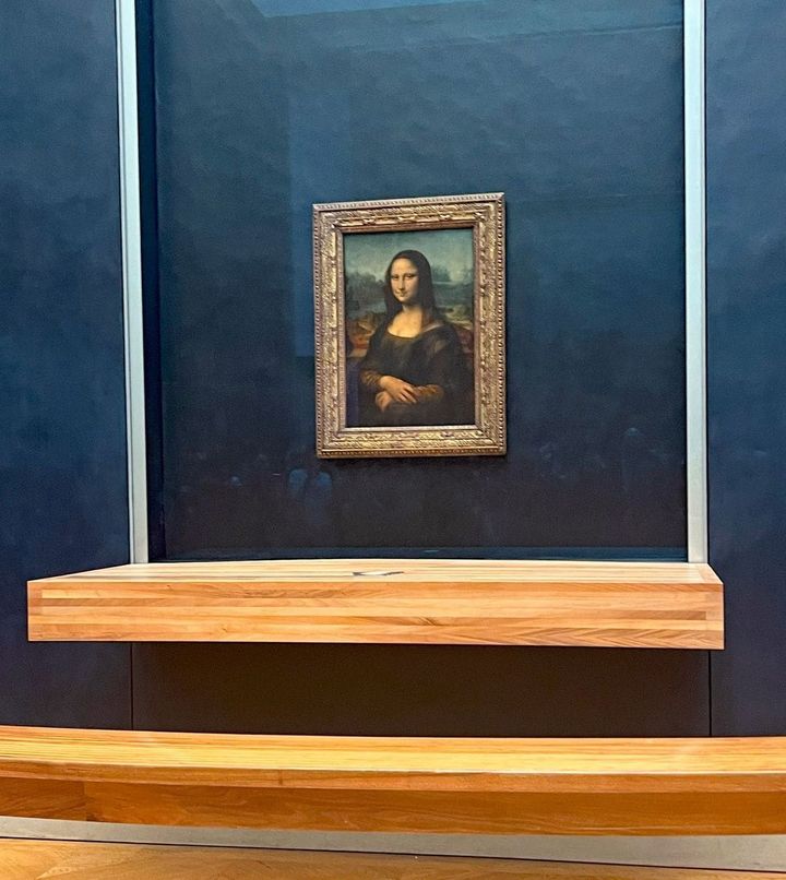 ルーブル美術館での「モナリザ」の展示（イタリア館の展示なし）