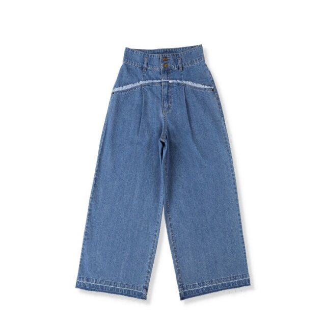 しまむらのデニムワイドパンツ