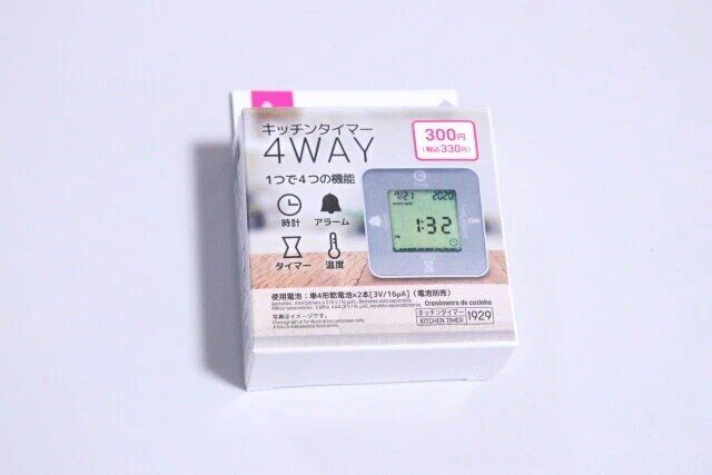 ダイソーのキッチンタイマー4WAYのパッケージ