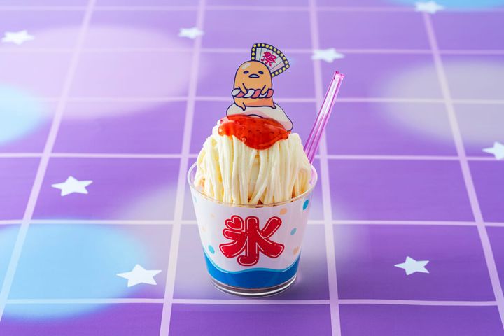 ぐでたまのひんやり♪かき氷風モンブランパフェ