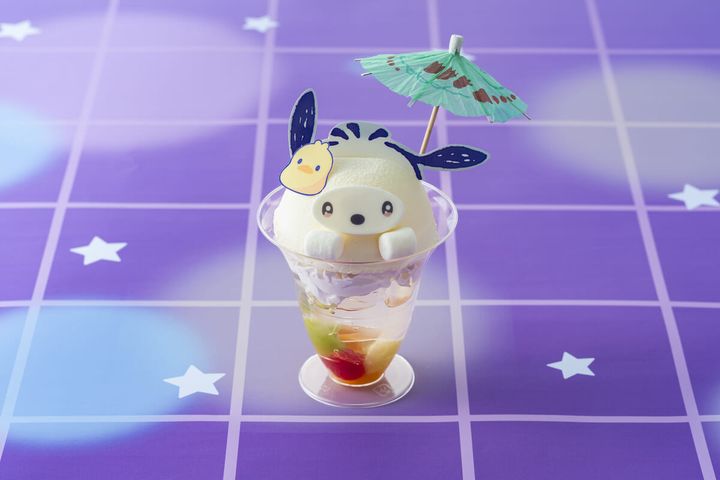 ポチャッコのフルーツゼリーパフェ