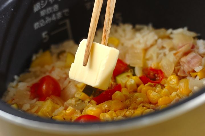 夏野菜の炊き込みピラフの作り方2
