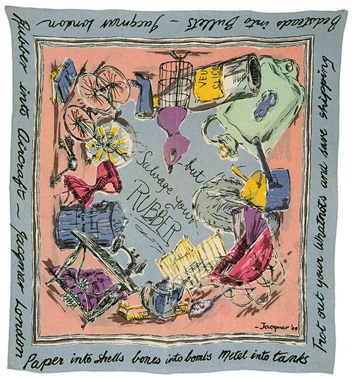 供出を呼びかける柄のスカーフ イギリス 1944年頃