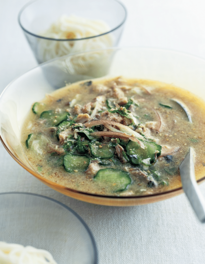 だし代わりに缶汁ごと使って栄養も満点 「さば缶の冷や汁そうめん」