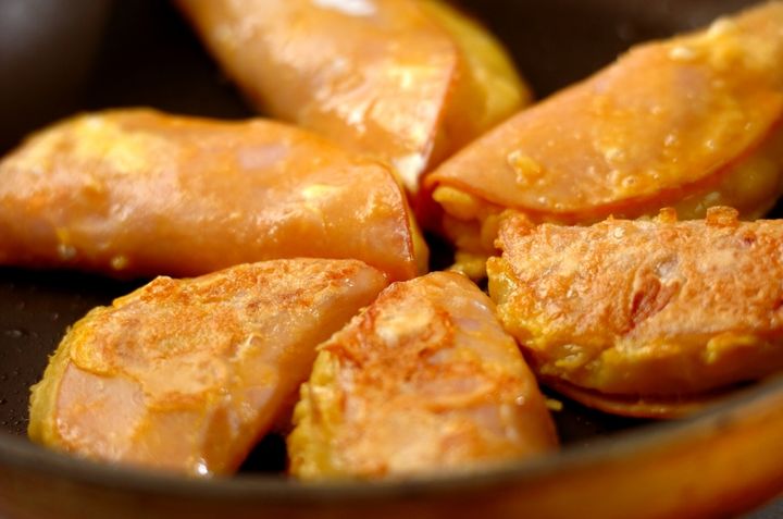 サツマイモマッシュ入りハムピカタの作り方3