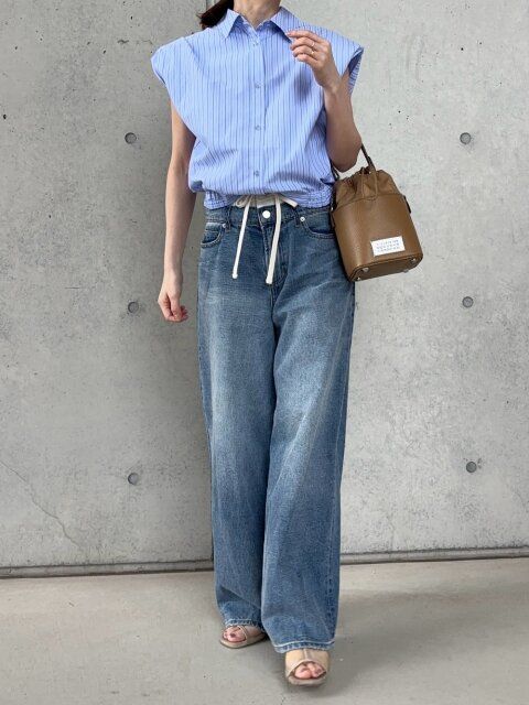 ストライプシャツコーデ4